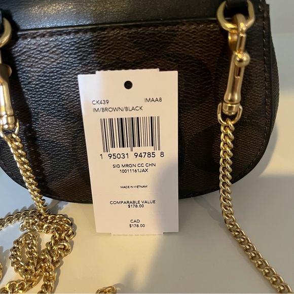 Coach Morgan Card Case On A Chain In Signature Canvas - Picture 5 of 7